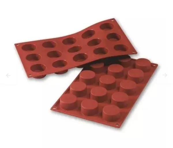 siliconen bakvorm rood - rondjes 